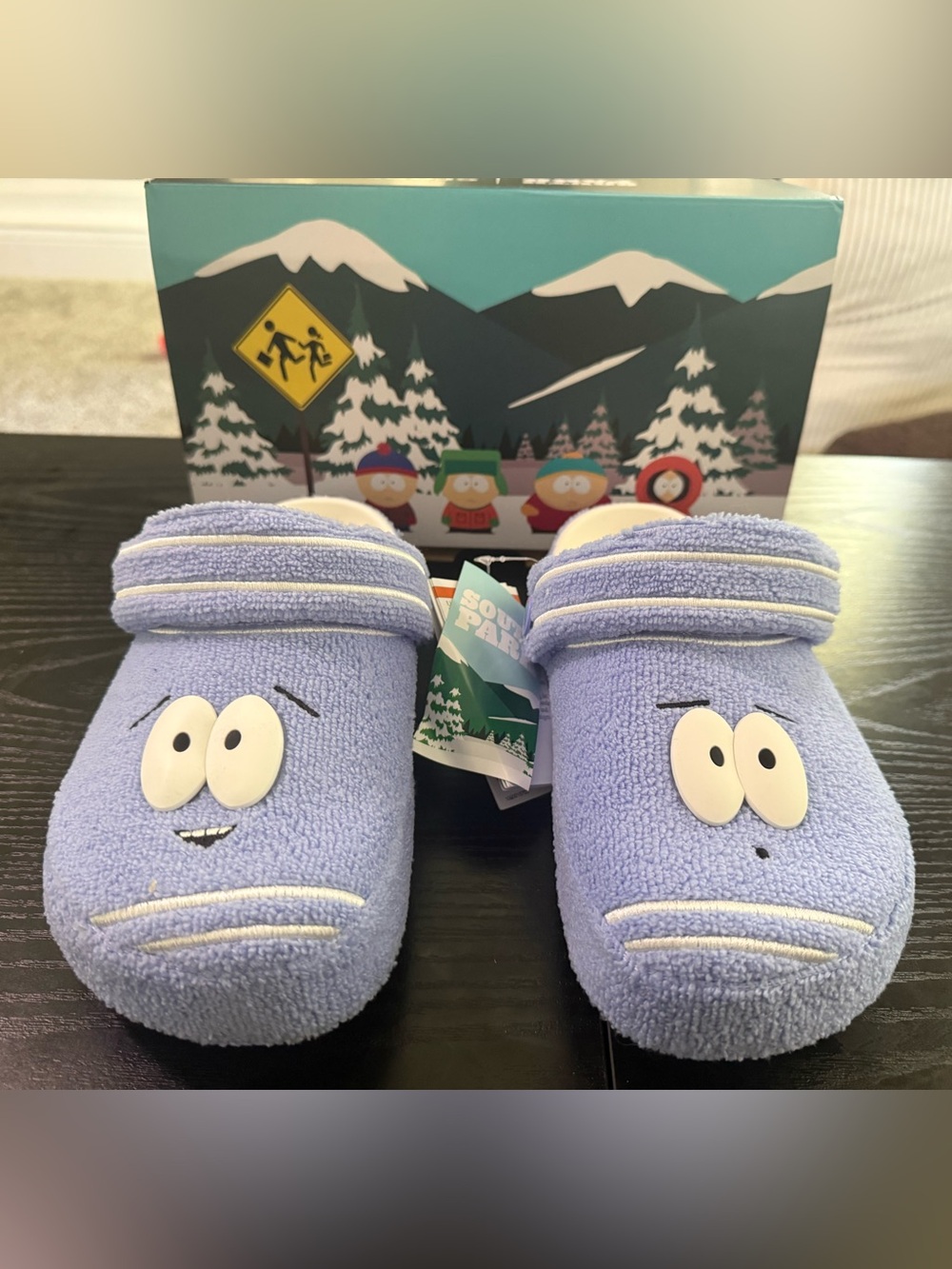 CROCS South Park Terry Cloth Slippers - Lavender and White